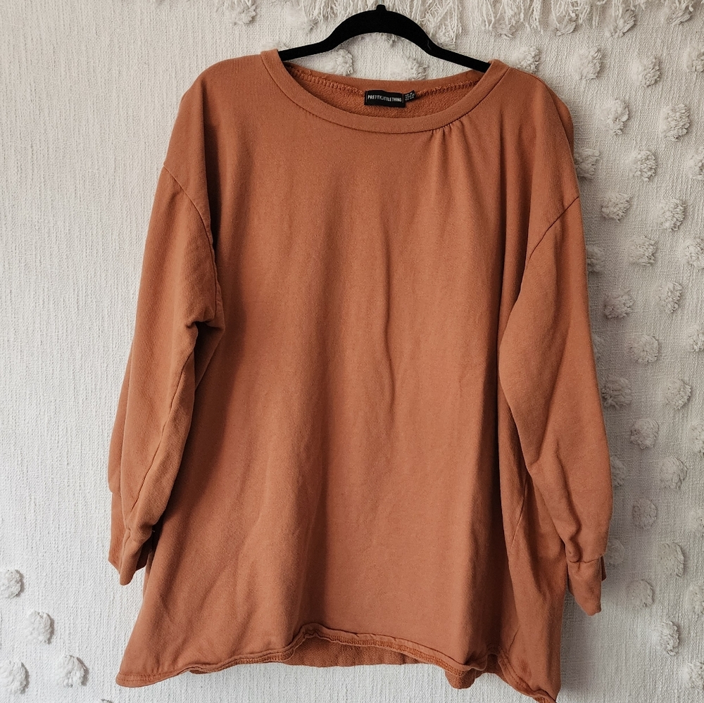 Pretty Little Thing  Oversized Orange Top size 12
